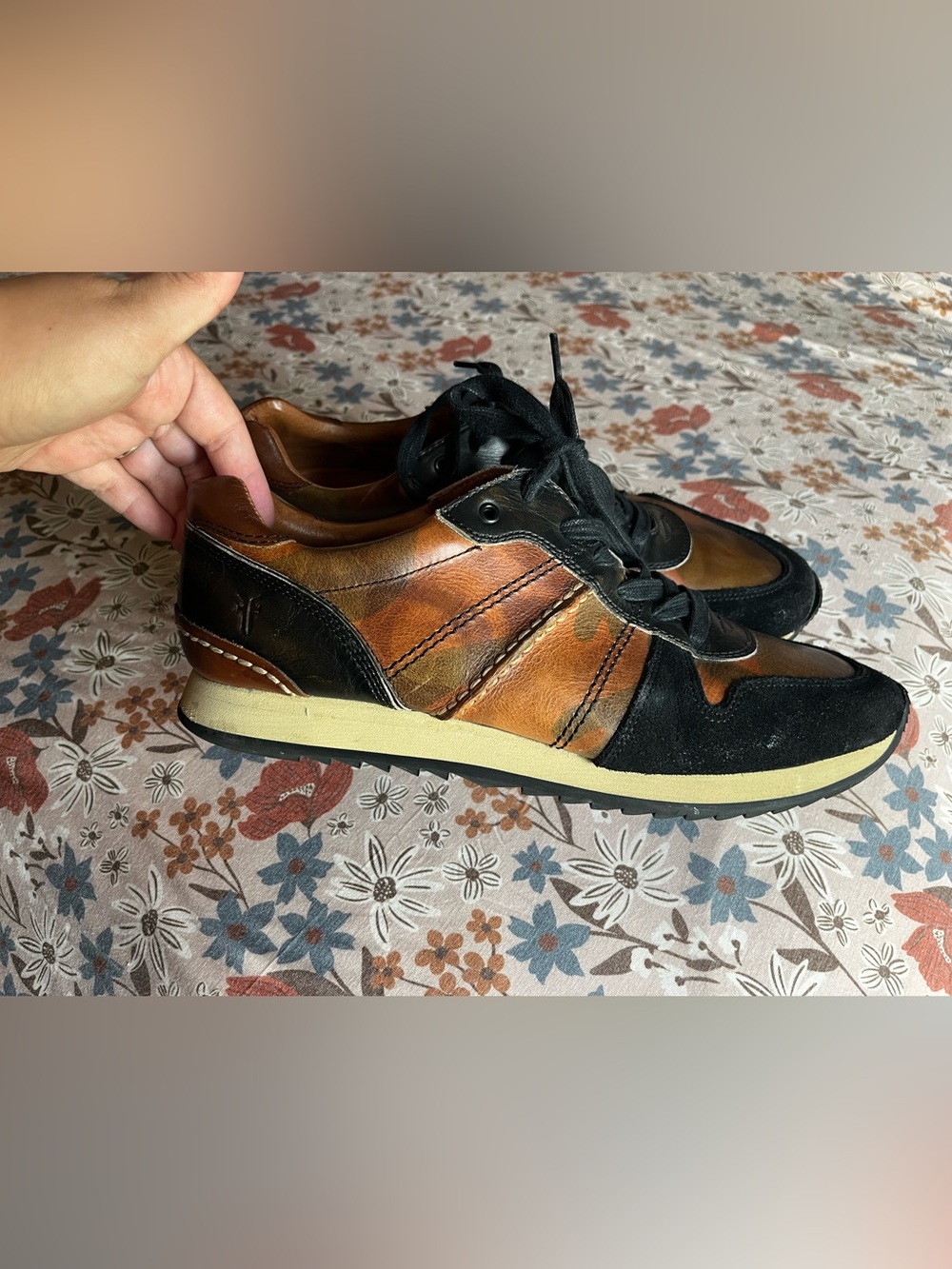 Frye Mens Leather Camo Sneakers